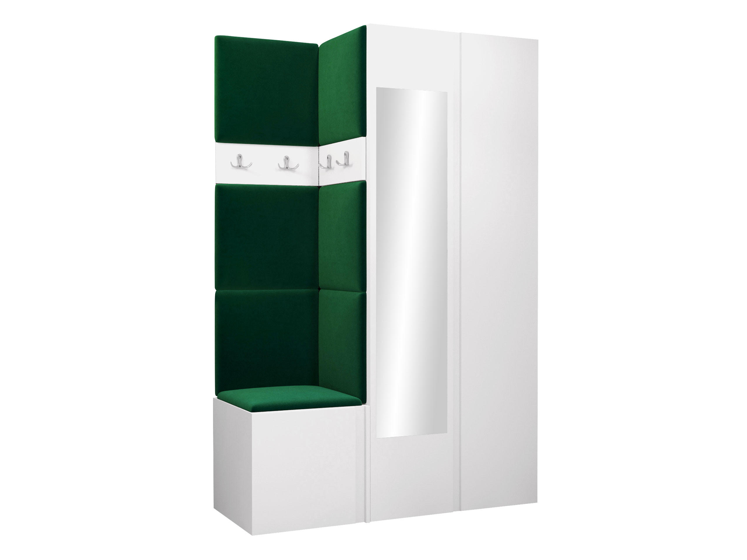 GARDEROBEN-SET Orion XXVI - Weiß/Grün, Holzwerkstoff/Kunststoff (116/186/46cm) - MIRJAN24