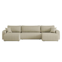 ECKSOFA U-Form Mit Schlaffunktion Und Bettkasten MILANO Stoff Beige - Beige, Holz/Textil (312/145cm) - Kaiser Möbel