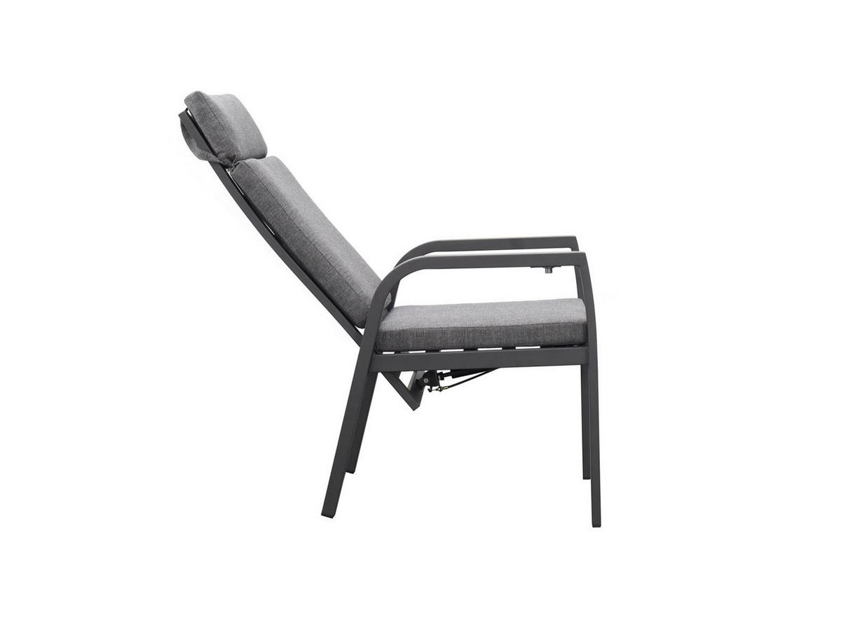 GARTENSESSEL Denver 2er-SET Anthrazit Aluminium verstellbare Rückenlehne - Grau, Kunststoff (63/109/58cm) - Green Spirit