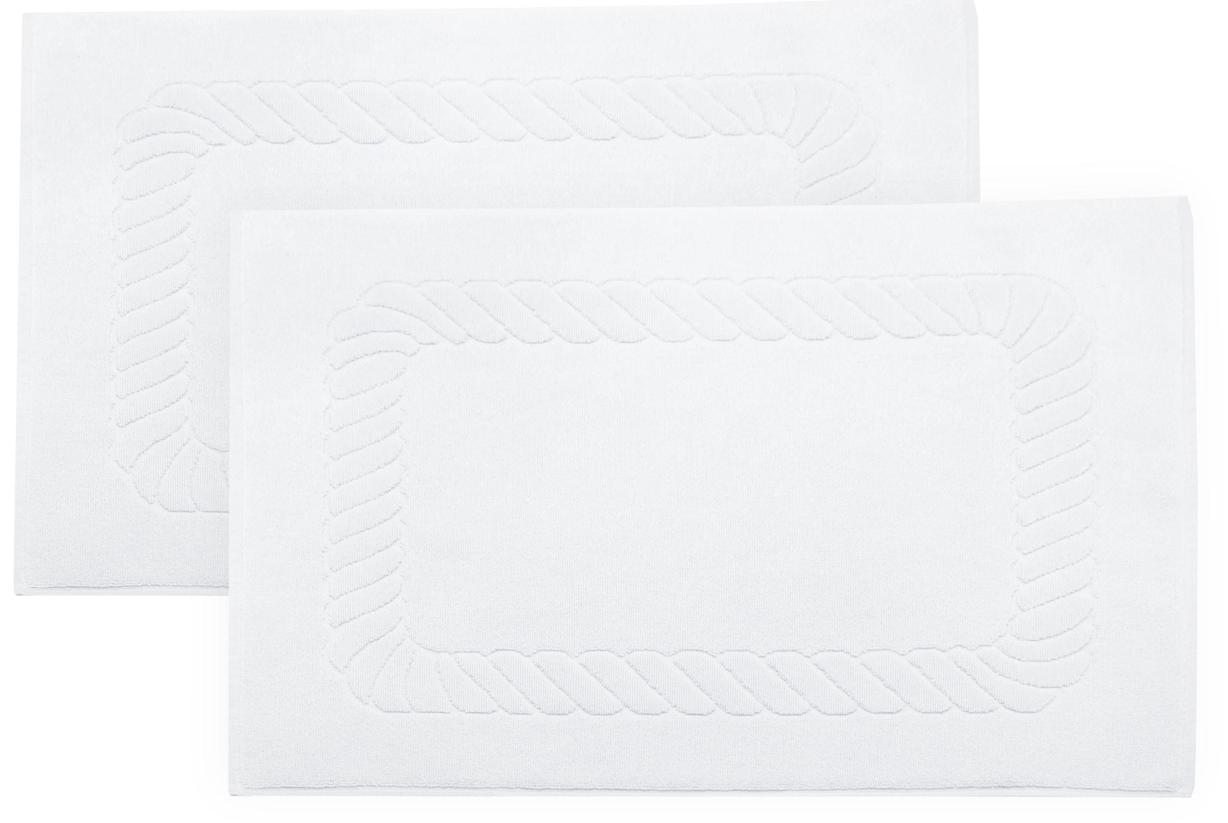 BADEMATTE, 2er-Set, 50x70 cm, 100% Baumwolle, Weiß - Weiß, Textil (50/70cm) - Zollner