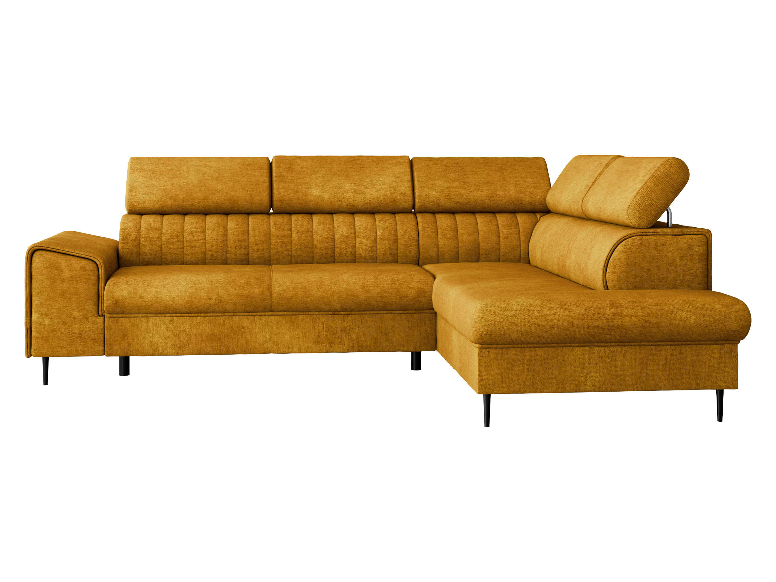 ECKSOFA Kadurin, Seite: Rechts - Gelb/Schwarz, Holz/Kunststoff (276/206cm) - MIRJAN24