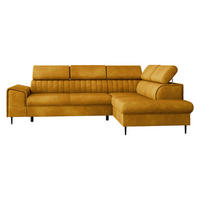 ECKSOFA Kadurin, Seite: Rechts - Gelb/Schwarz, Holz/Kunststoff (276/206cm) - MIRJAN24
