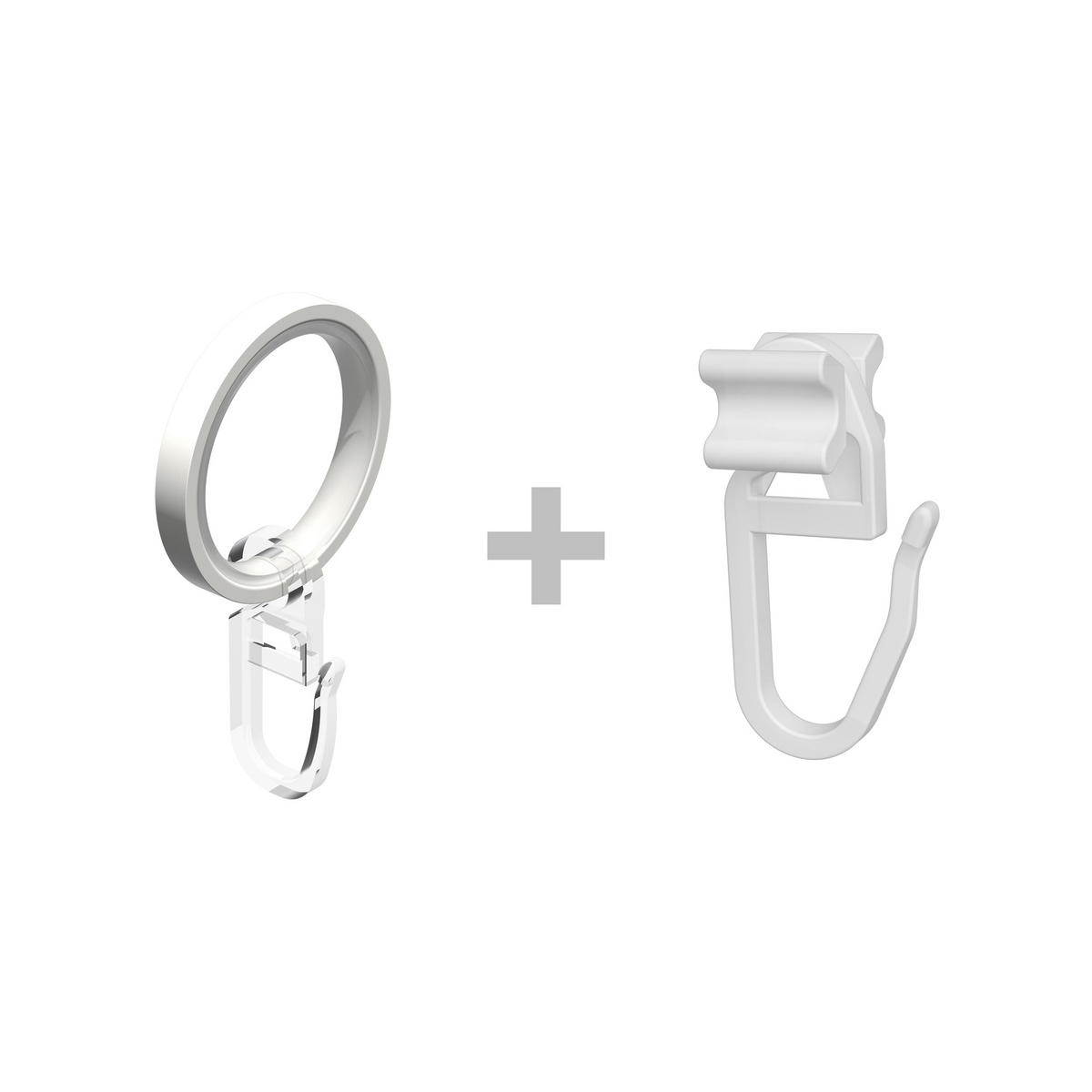 GARDINENSTANGE RUNDROHR-INNENLAUF Prestige Santo 280 cm (geteilt in 2 x 140 cm), 2-läufig, 20 mm Ø Weiß - Weiß, Metall (280cm) - INTERDECO