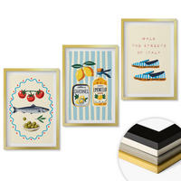 WANDBILDER 3er Set - 40x60 cm Goldrahmen - Italienische Aromen und Lifestyle-Bilder - Goldfarben, Kunststoff (40/60cm) - ArtPrintCave