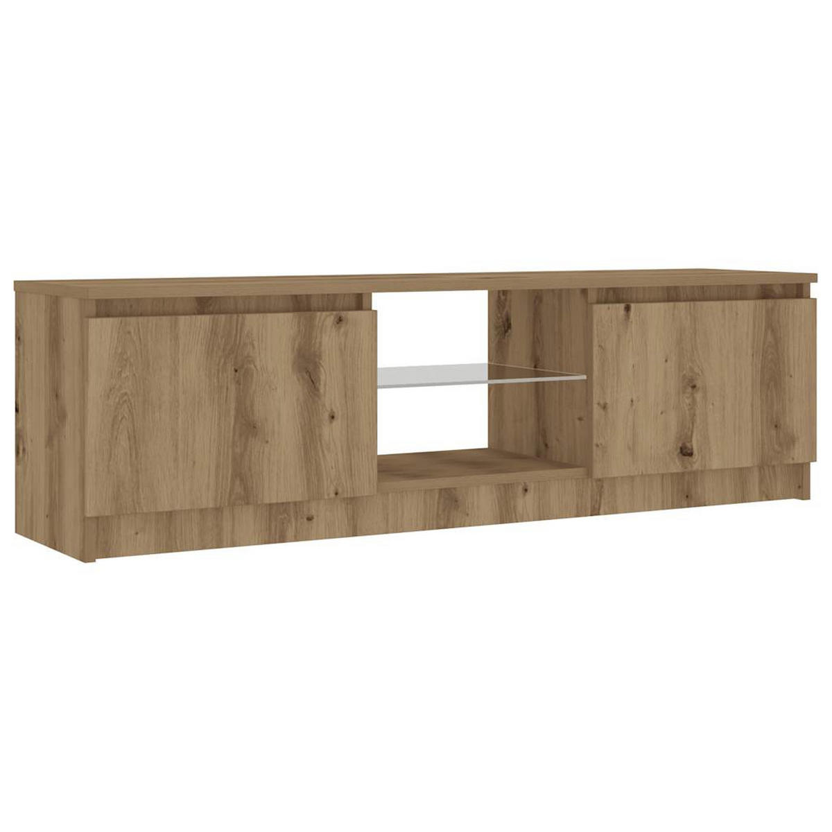 TV-SCHRANK Mit Led-Leuchten Artisan-Eiche 120/30/36 Cm - Alteiche, Holzwerkstoff (30/36/120cm) - vidaXL