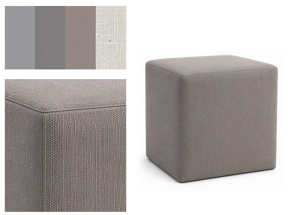 HOCKER M22 Silver 41/45/41 cm eckig - Hellgrau, Holzwerkstoff (41.1/45/41.1cm) - Livojo