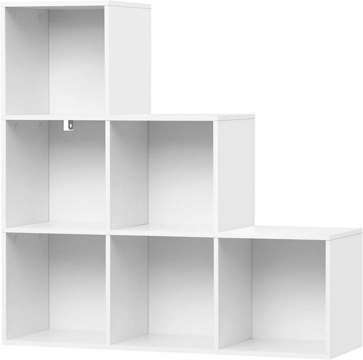 REGALE Bücherregal mit 6 Fächern, 90,5x90,5x30 cm, Weiß - Weiß, Holzwerkstoff (90.5/90.5/30cm) - Woltu
