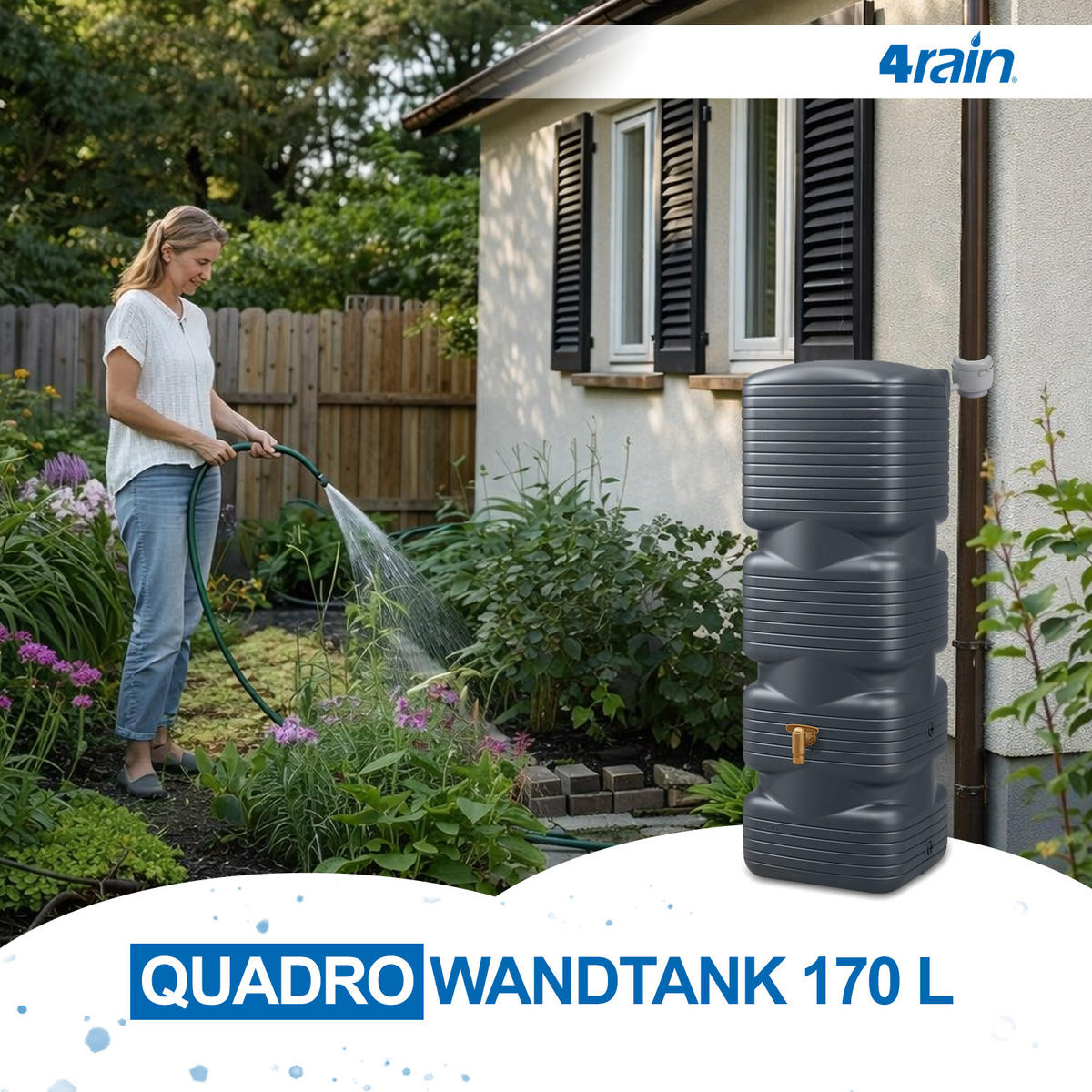 WANDTANK 170 L, graphite grey - Graphitfarben, Kunststoff (40/118/42cm) - 4rain