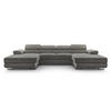 WOHNLANDSCHAFT Arborio Dunkelgrau 352/202/90 cm mit Schlaffunktion - Dunkelgrau/Schwarz, Textil/Metall (352/90/202cm) - AX Living