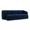 3-SITZER SOFA Samt Stoff Blau - Türkis/Schwarz, Holzwerkstoff/Kunststoff (244/75/94cm) - LaMiaSofa