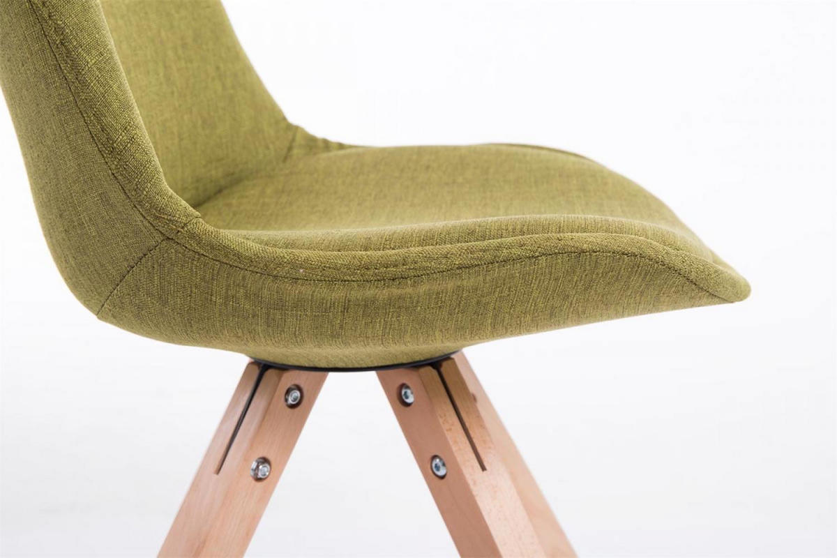 STUHL Stoff grün - Eukalyptusholzfarben/Grün, Holz/Textil (48/84/56cm) - CLP