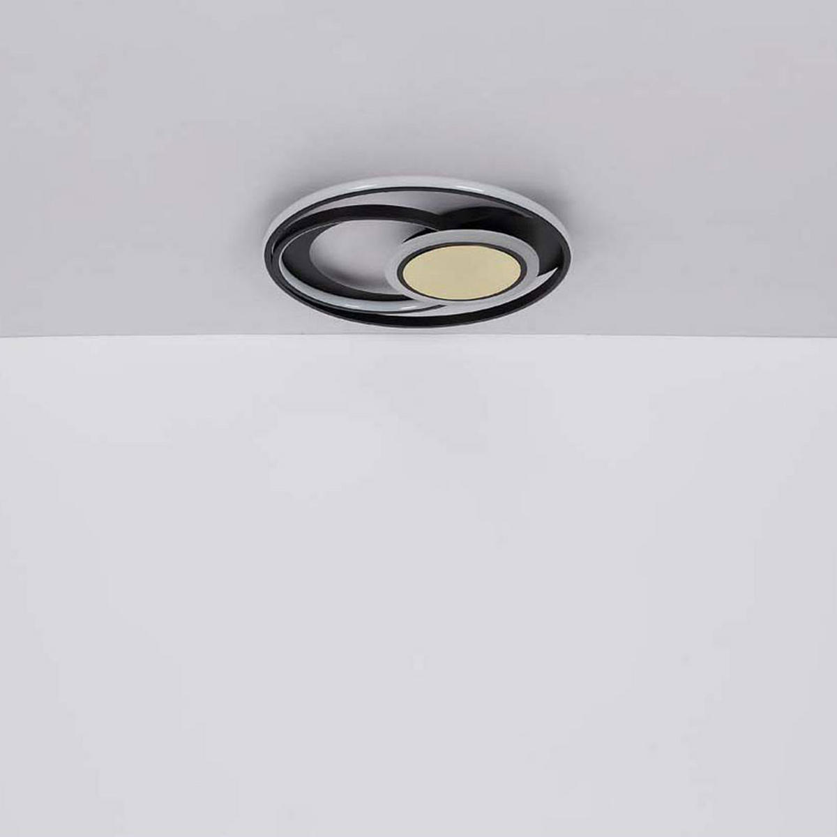 LED DECKENLEUCHTE Metall Braun mit Kristallen - Braun, Metall (34.5/34.5/6cm) - Globo Lighting