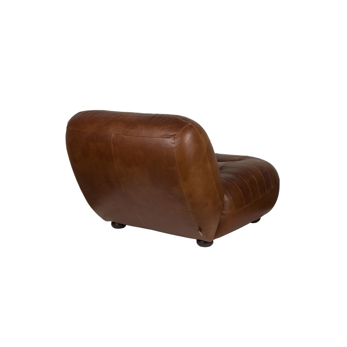 SESSEL Wyatt Leder Schokolade braun - Dunkelblau, Leder (87/70.5/101cm) - Dutchbone