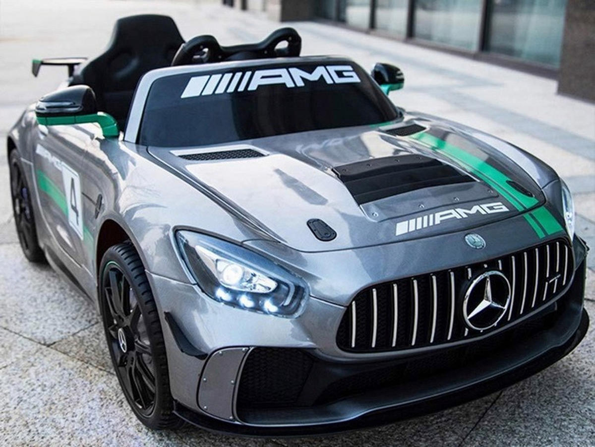 KINDER ELEKTROAUTO Mercedes GT 4 grau - Grau, Kunststoff (116/58/46cm) - TPFLiving