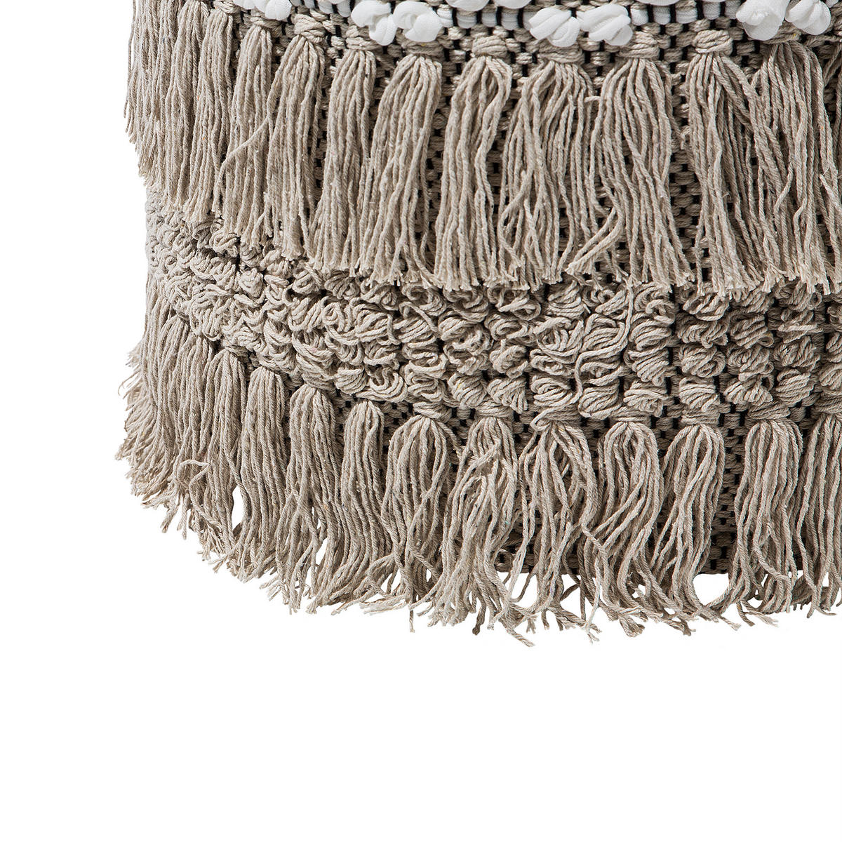 POUF Noida 44/44/43 cm - Beige, Naturmaterialien/Textil (44/43/44cm) - Beliani