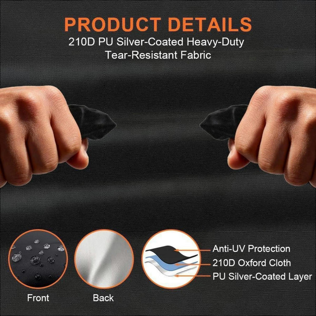 POOLABDECKUNG rund 370 cm wasserdicht UV-beständig - Schwarz, Textil (370/370cm)