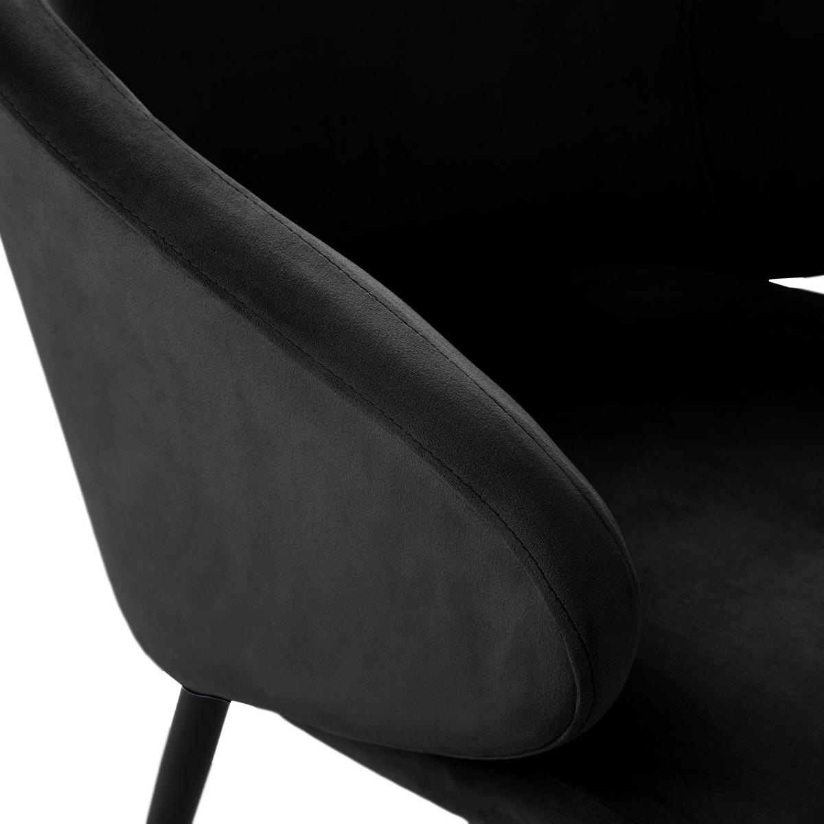 ESSZIMMERSTÜHLE AUDREY (2er Set) - Schwarz, Textil/Metall (57/77/56cm) - SVITA