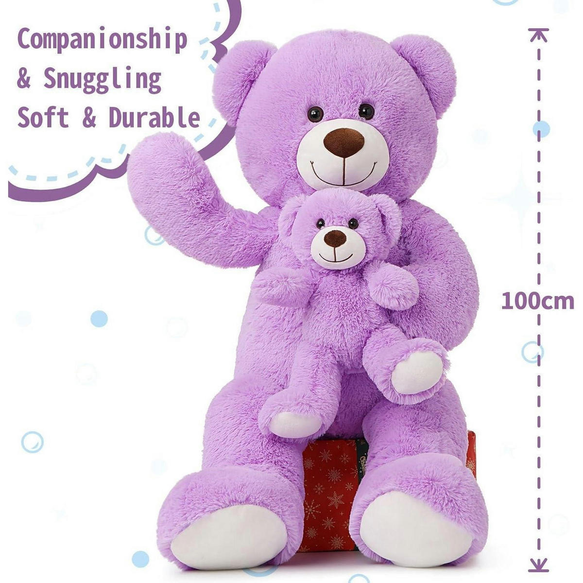 STOFFTIER 2-teiliges Set 100 cm - Flieder, Textil (45/100cm)