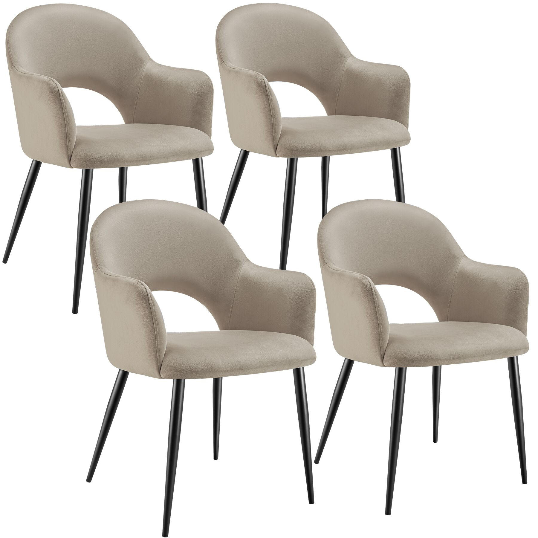 ARMLEHNSTUHL Sachel, 57 x 61,5 x 87,5 cm, taupe - Taupe, Kunststoff (57/87.5/61.5cm) - tectake