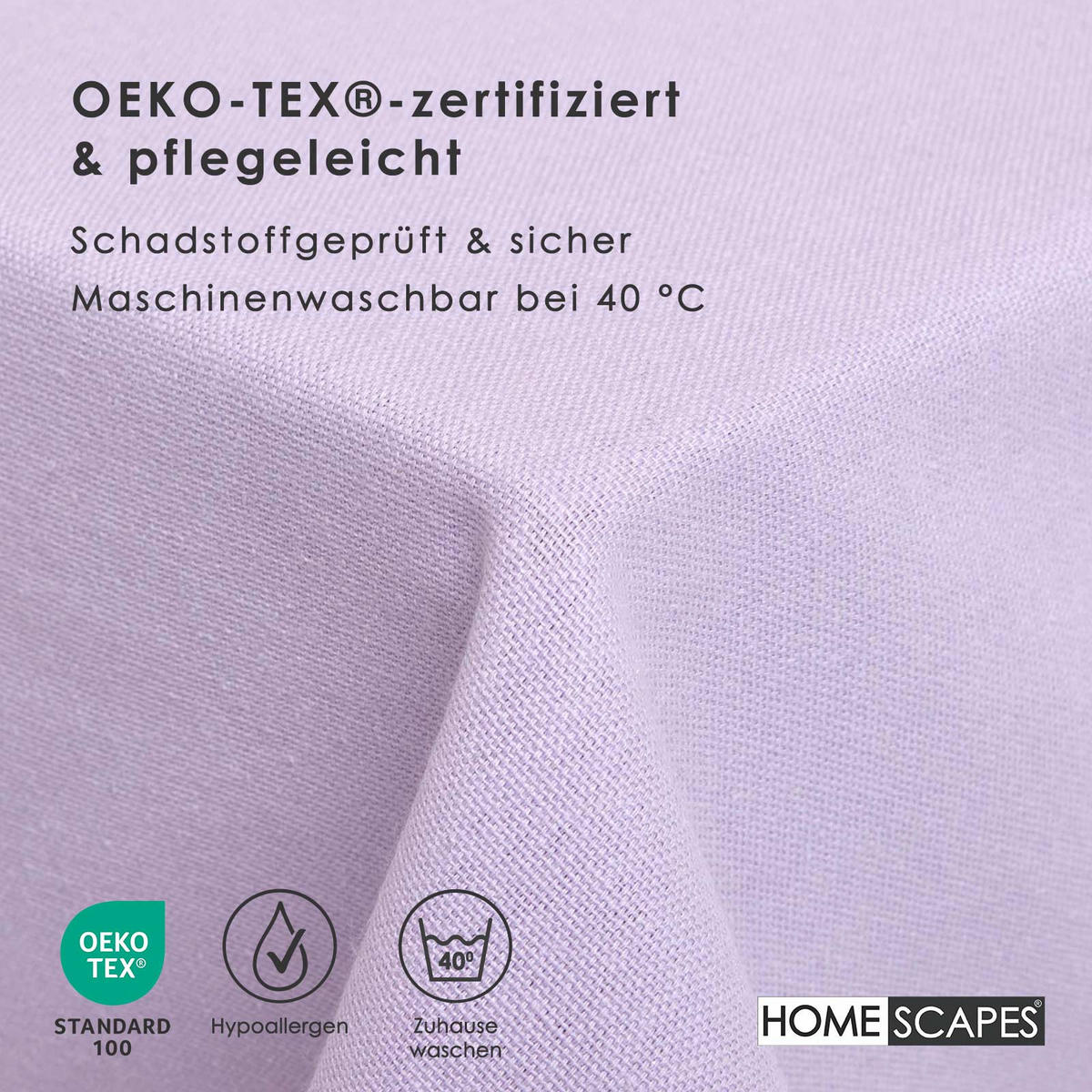TISCHDECKE flieder 137/228 cm, 100% Baumwolle - Flieder, Textil (137/228cm) - Homescapes