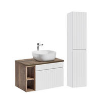 KOUPELNOVÝ NÁBYTEK 80cm Zelie 2er-Set Bílá - bílá, kompozitní dřevo (80/48/46cm) - Petits-meubles