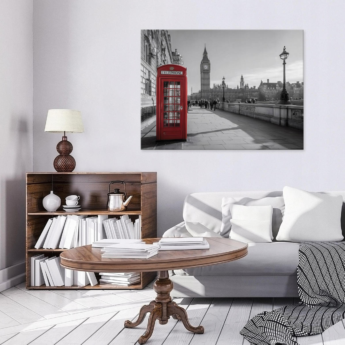 LEINWANDBILD Stadt New York Schwarzweiß 60x40 cm - Multicolor, Holzwerkstoff (60/40cm) - Wallarena