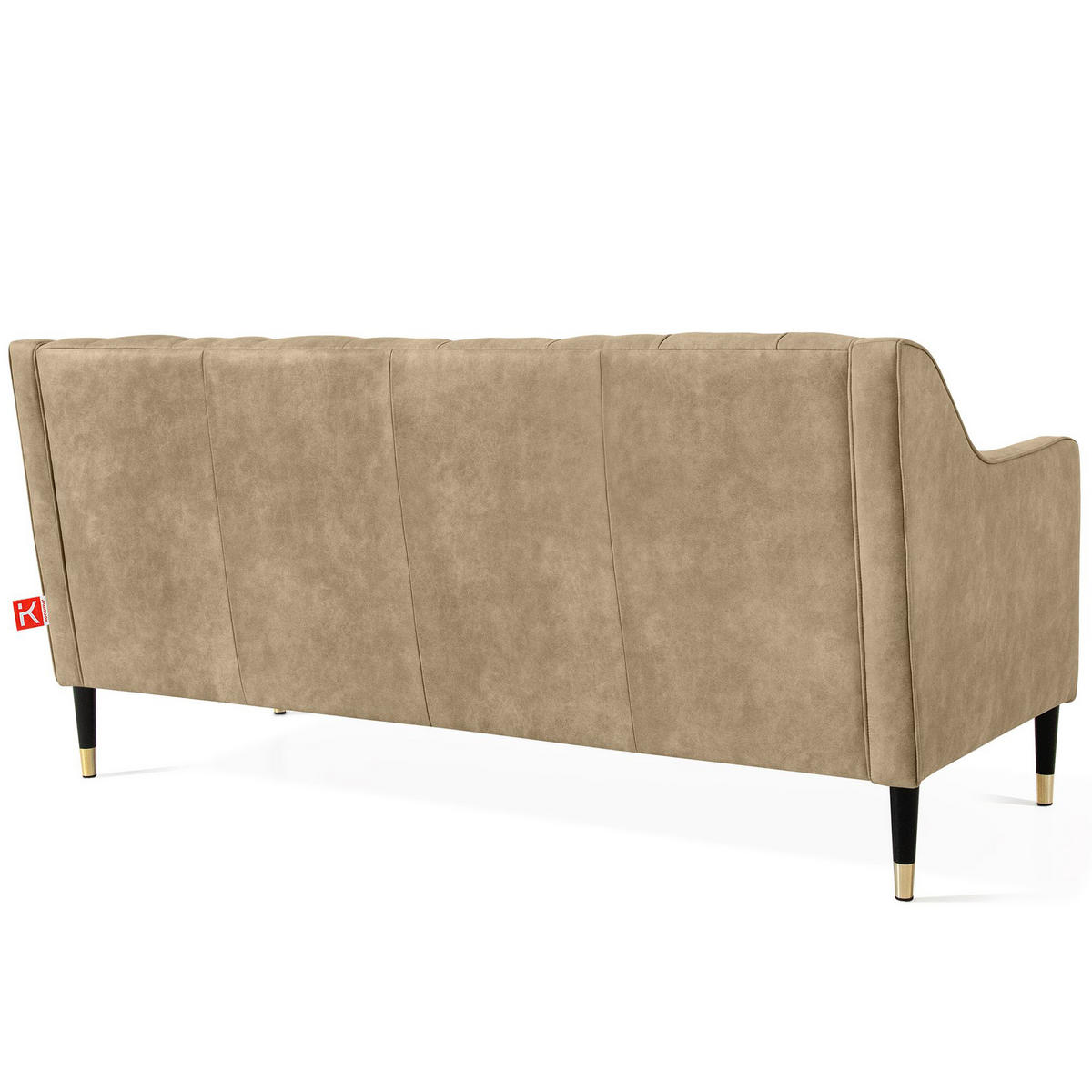 2-SITZER-SOFA NOMUS gesteppt, Hellbraun - Wengefarben/Hellbraun, Holzwerkstoff (170/78/80cm) - KONSIMO®