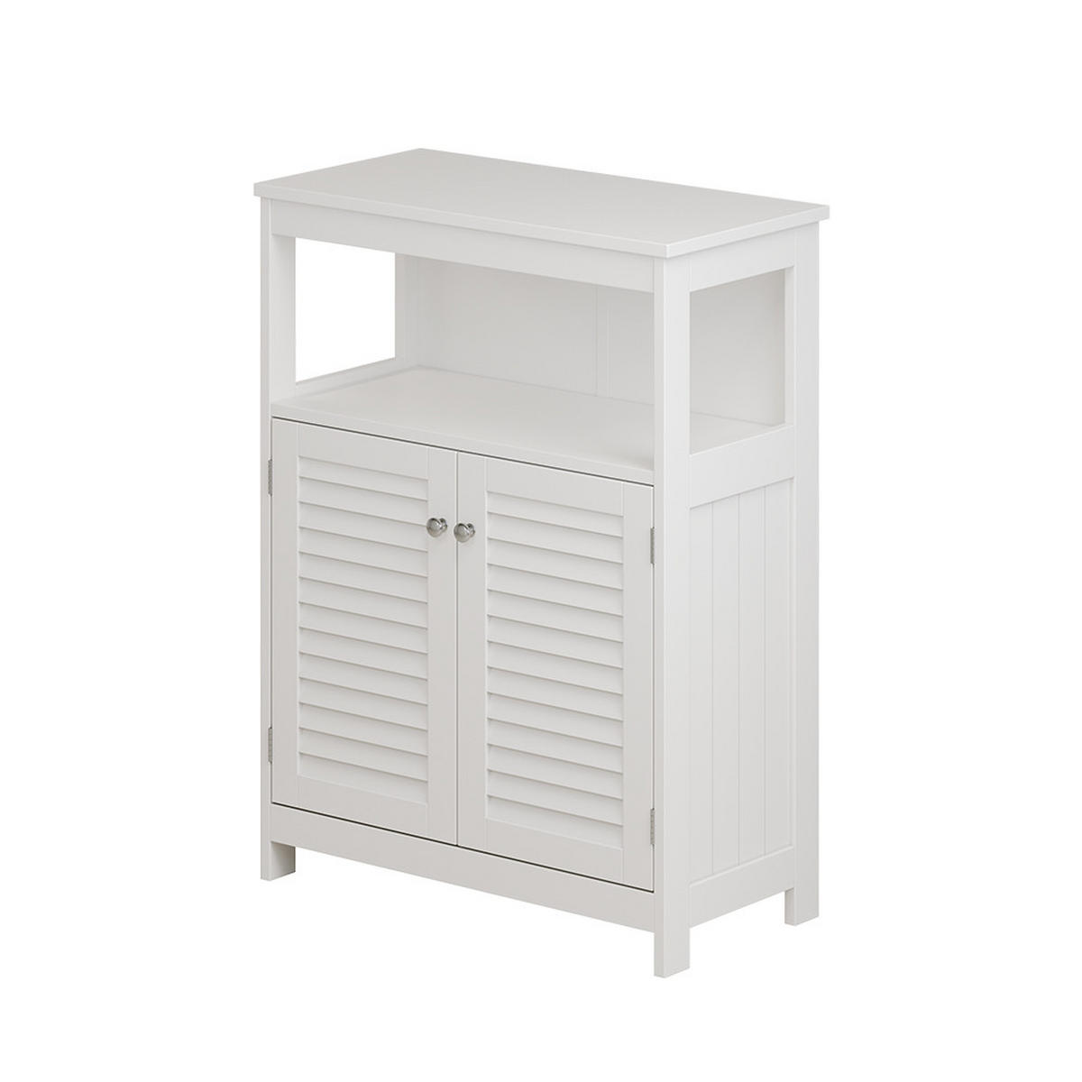 MIDISCHRANK Riad Weiß 60 x 80 cm mit Türen und offenem Fach - Weiß, Holzwerkstoff (60/80/30cm) - Vicco