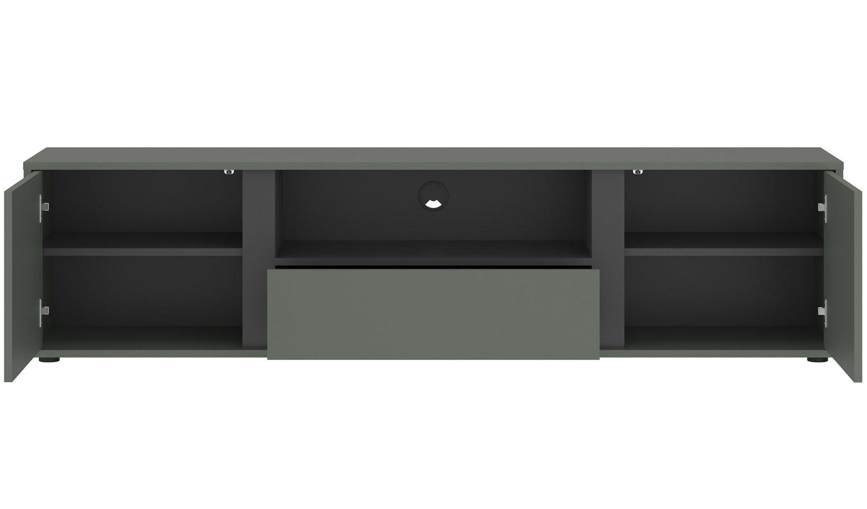 Thumbnail - Feldmann-Wohnen Lowboard, Grau, Grün, Holz, 1 Schubladen, Rechteckig, 177x40x43.5 cm, Wohnzimmer, Wohnwände, Lowboards, ...