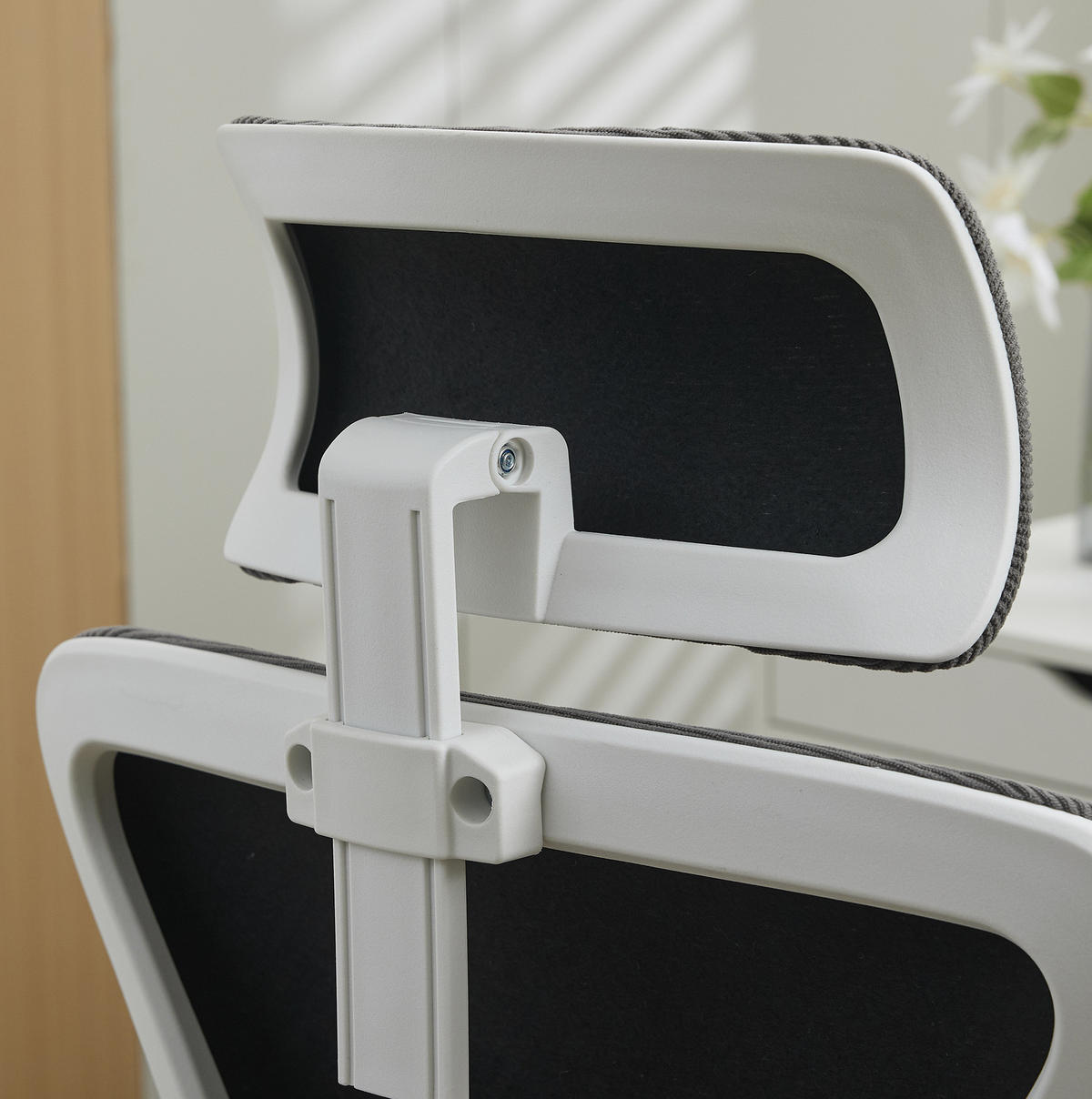 DREHSTUHL 65/58/128 cm Grau aus Upholstered mit Netzrücken, verstellbar - Grau, Textil (58/108/65cm) - OKWISH