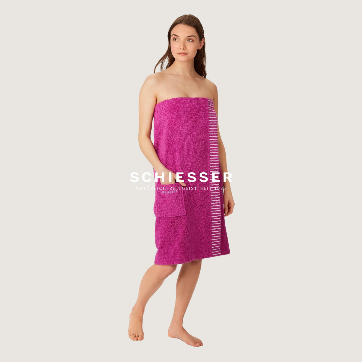 SAUNAKILT Rom Damen - 36-42 - Fuchsia - Violett, Textil (80/130cm) - SCHIESSER