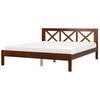 BETT mit Lattenrost 180x200 cm Dunkler Holzfarbton Tannay - Dunkelbraun, Holz (180/200cm) - Beliani