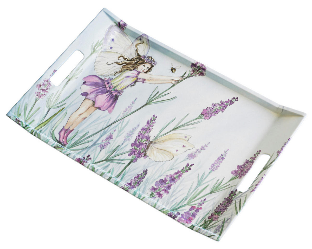 TABLETT Elfe, rechteckige Serviertablett mit Griff 38x27 cm - Lila, Kunststoff (27/3/38cm) - Lashuma