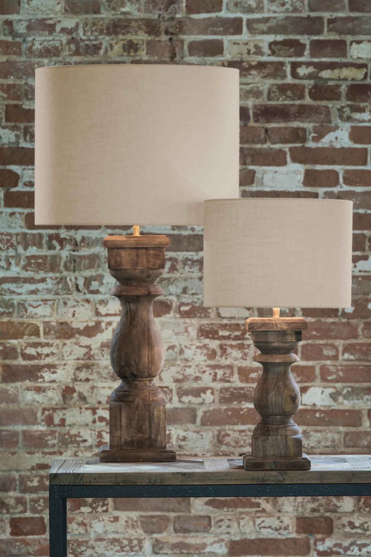 LAMPENFUSS Cadore Braun 19/19/64 cm - Braun, Holz (19/19/64cm) - Light & Living