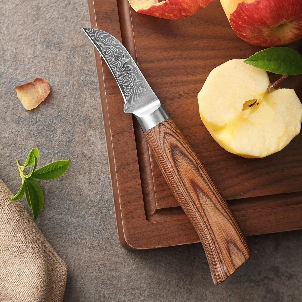 SCHÄLMESSER 6 cm - Braun, Holz/Metall (18cm) - Wakoli