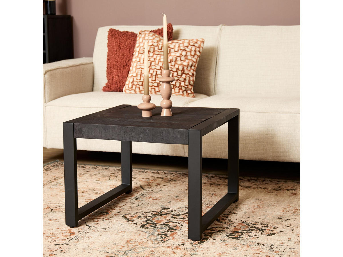 BEISTELLTISCH Zavan Mangoholz 60 cm / 60 cm Schwarz - Schwarz, Holz (60/60/45cm) - Villa Möbel