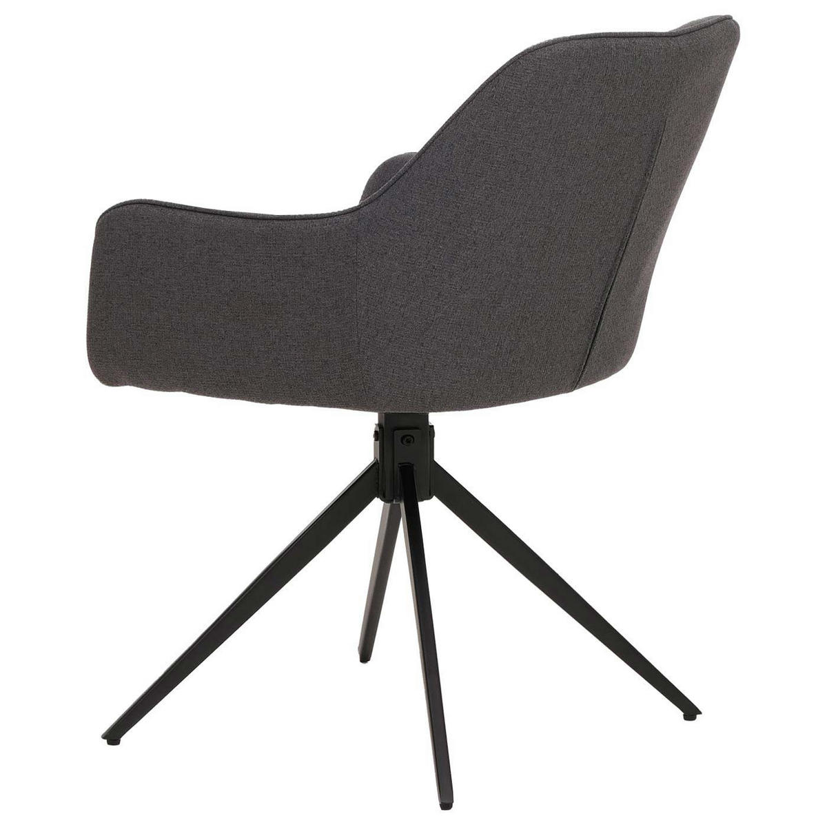 6ER-SET Esszimmerstuhl | HxBxT 80x53x59cm | Sitzhöhe 41cm | Stoff/Textil (270g/m²) | Grau | Küchenstuhl Armlehne - Grau, Textil (53/80/59cm) - CHEFGASTRO