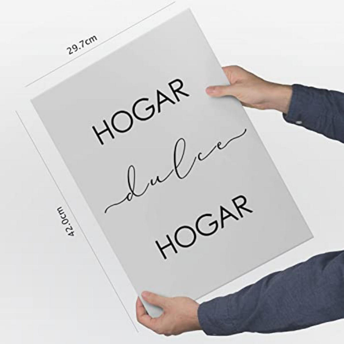 POSTER Set mit 4 Zuhause TypografieStil A3 Rahmenlos - Klar, Papier (29.7/3cm) - Nacnic