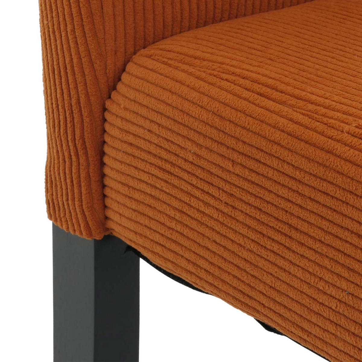 ESSZIMMERSTUHL 2er-Set klassisch und zeitlos 90x42x50cm Sitzhöhe 47cm Stoff/Textil Cord Holz dunkle Beine terrakotta - Orange, Textil (42/90/50cm) - CHEFGASTRO