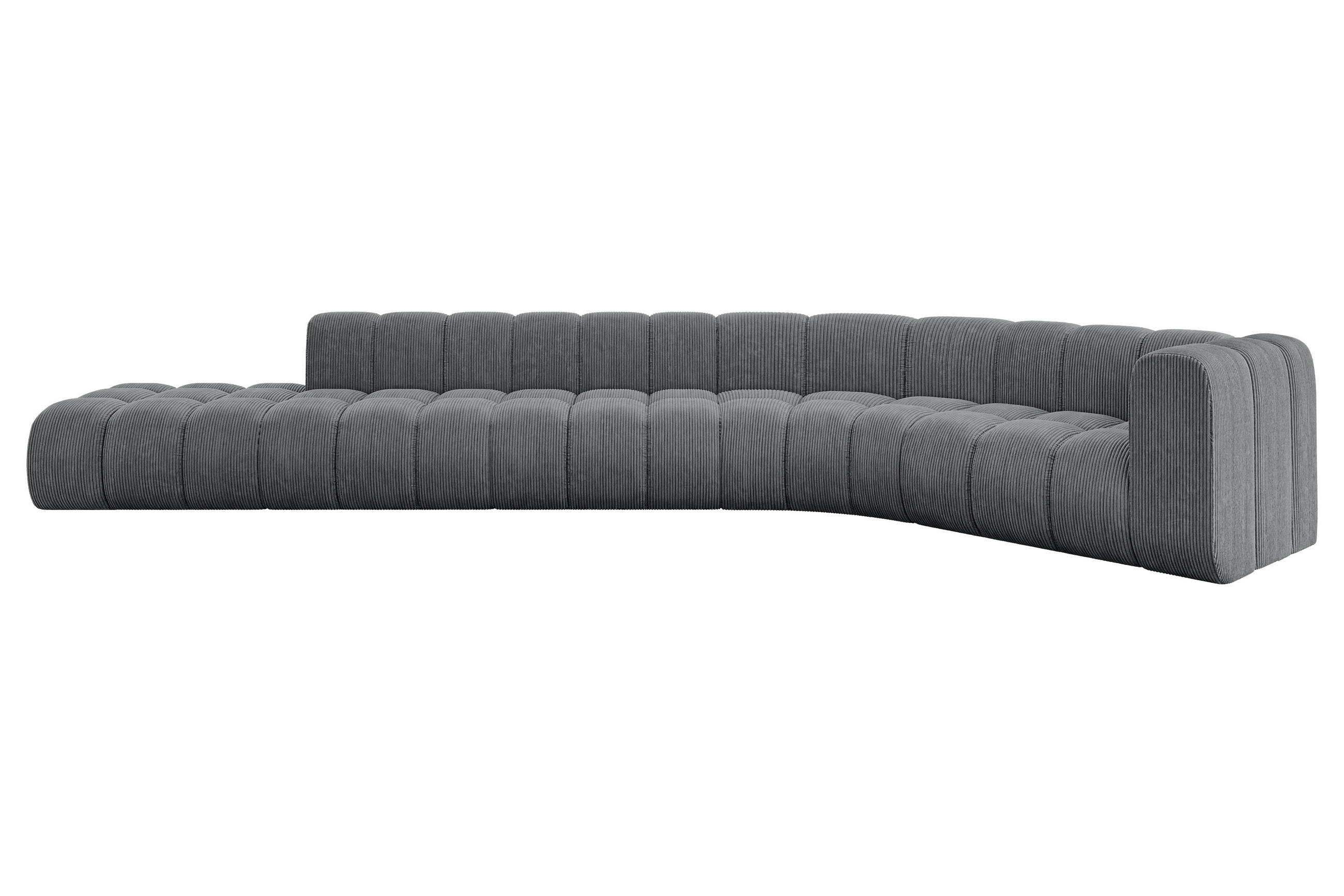 ECKSOFA modulares Sofa Tilmo-L2 - 490x194x70 cm Dunkelgrau - Dunkelgrau, Holzwerkstoff/Textil (490/194cm) - ALTDECOR
