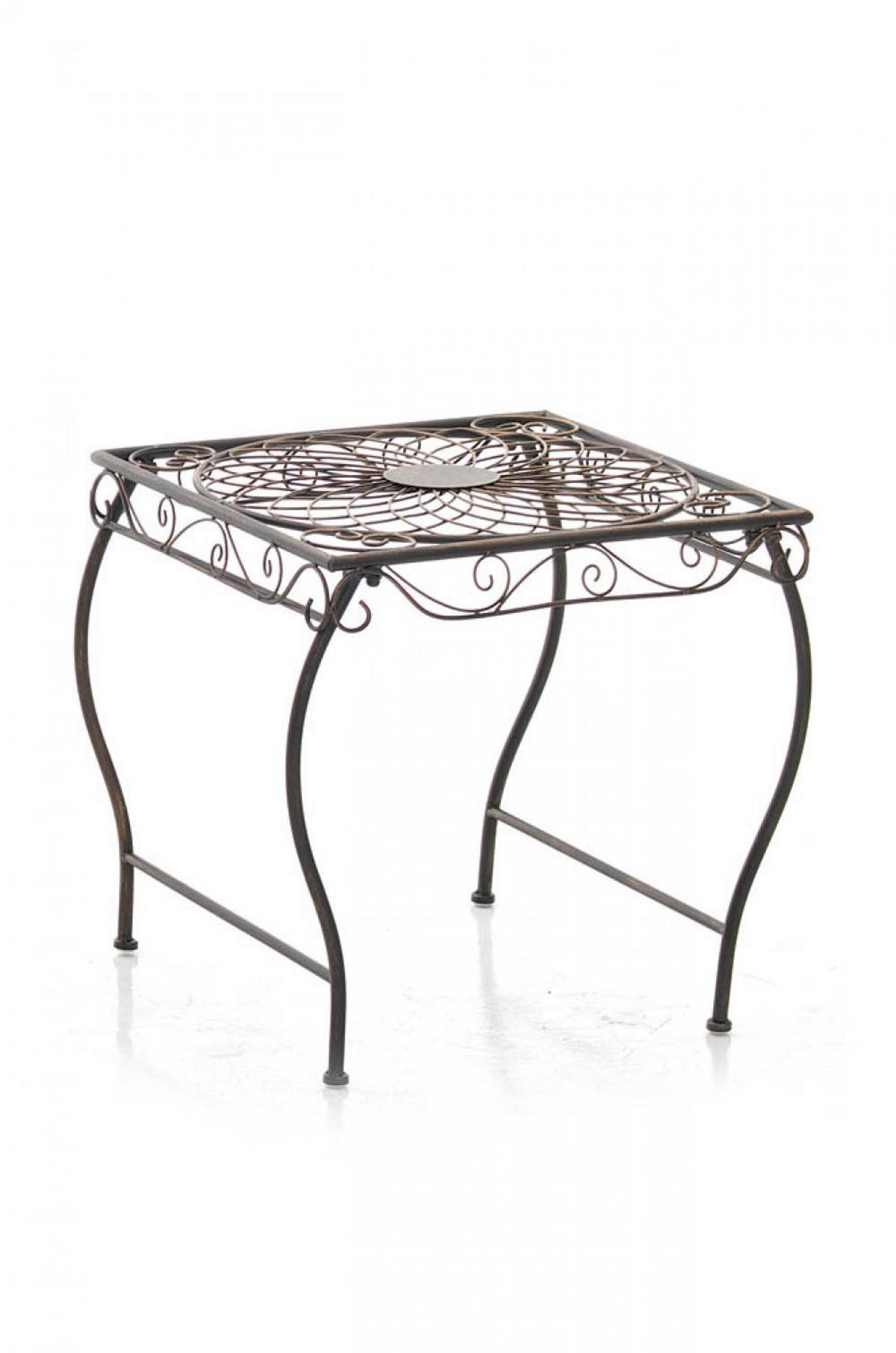 GARTENTISCH eckig 49/45/46 cm Metall Bronze - Bronzefarben, Metall (45/49/46cm) - CLP