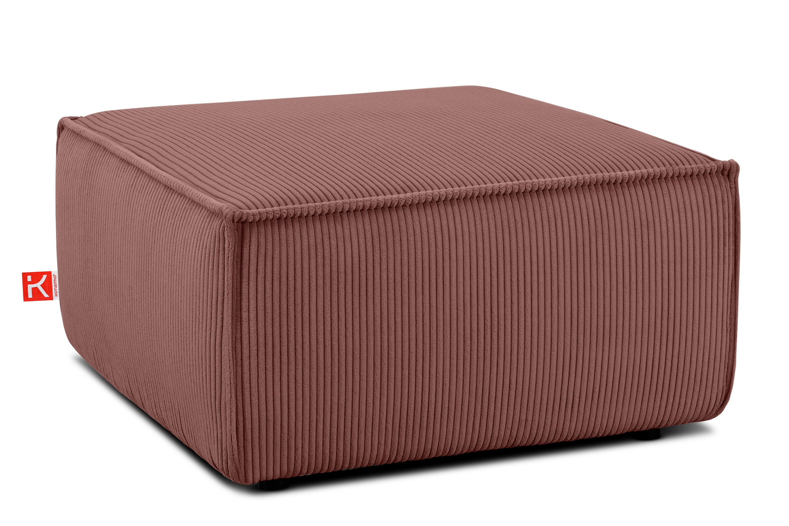 SITZPOUF NAPI gefederte Sitzfläche, rosa - Pink/Schwarz, Textil (83/45/83cm) - KONSIMO®