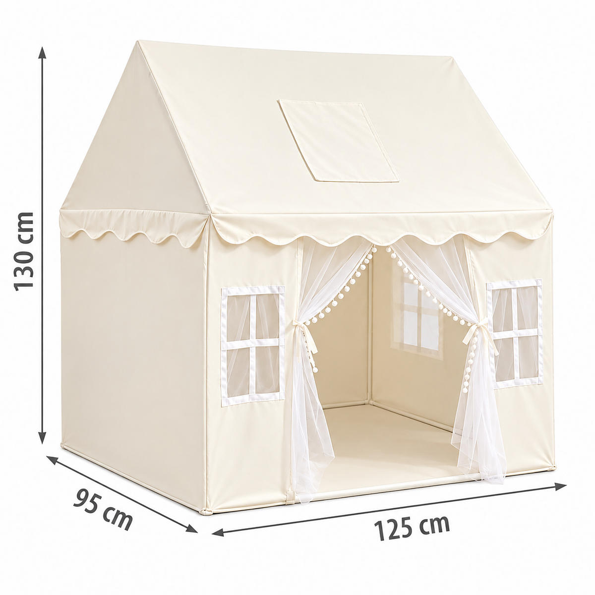 STAN Béžový dětský s girlandou - béžová, kov/textil (125/95cm) - Relaxdays