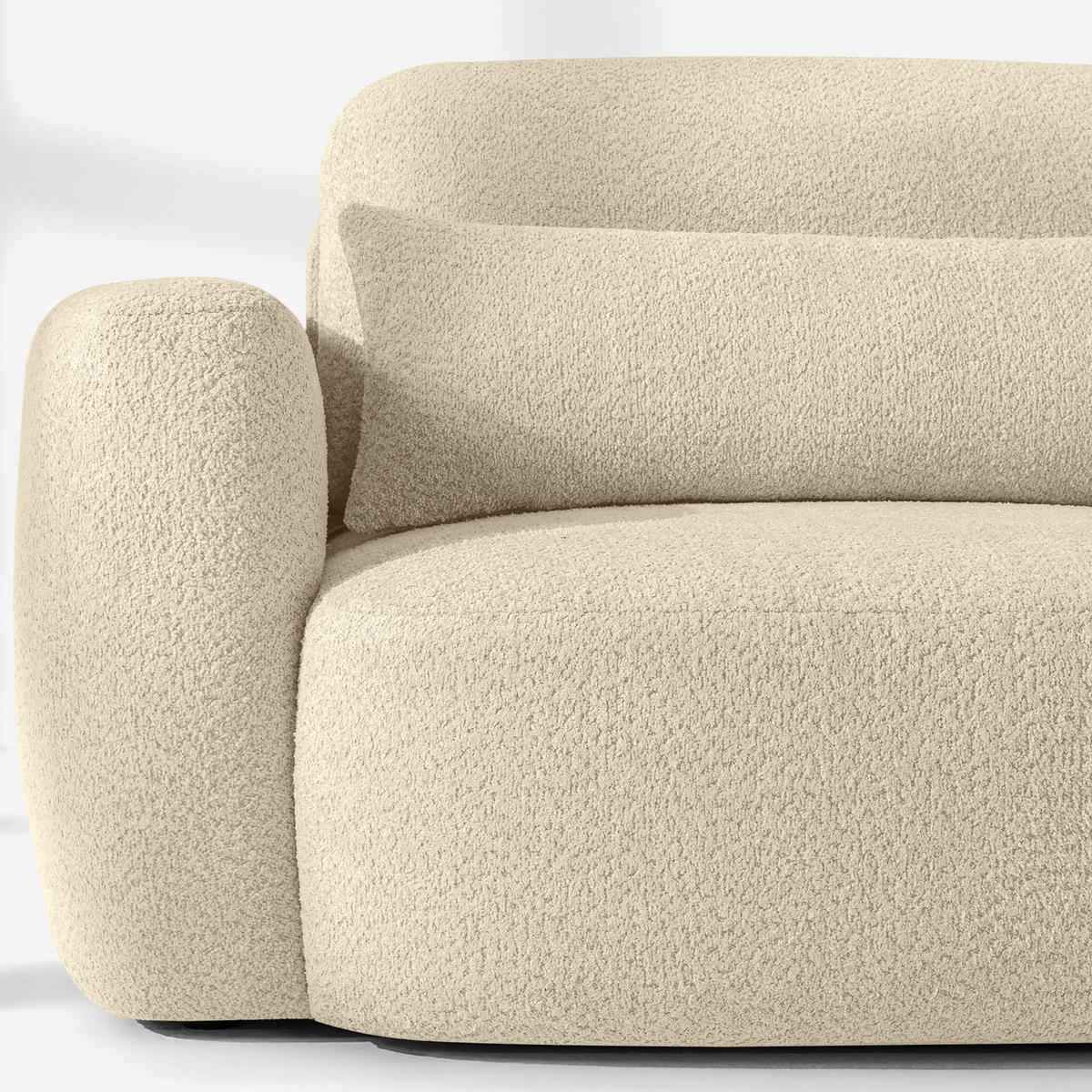 SOFA 3 ELOSA - Beige, Holz/Textil (245/85/115cm) - KONSIMO®