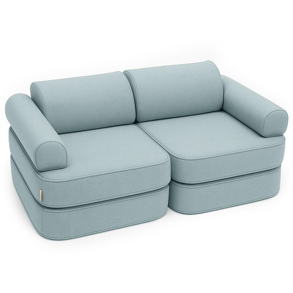 KINDERSOFA, Outzy, Blau - Blau, Textil (120/25/60cm) - MeowBaby