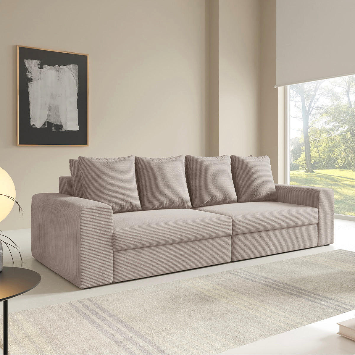 SOFA Paola 3 Sitzplätze Taupe - Taupe, Holz (272/86/120cm) - Petits-meubles
