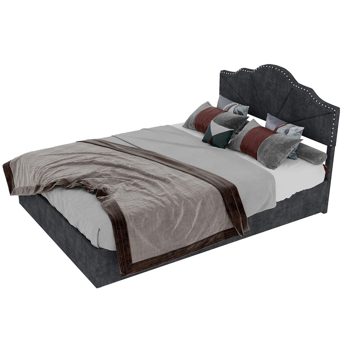 POLSTERBETT 140x200 cm Stauraum hydraulisch grau - Grau, Textil (140/200cm) - LEBENLANG