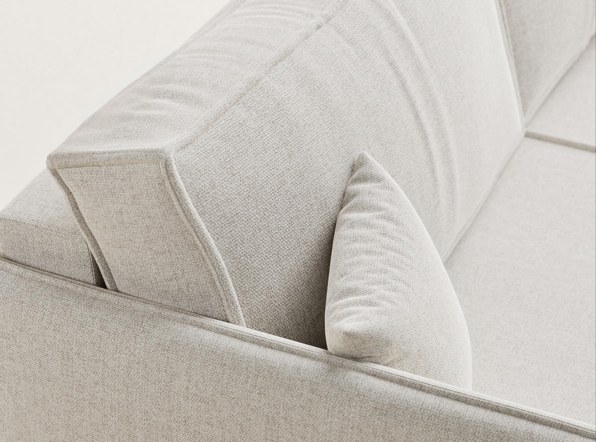 SOFA MIT SCHLAFFUNKTION Obra Hellbeige Webstoff - Creme/Schwarz, Holz/Holzwerkstoff (220/70/107cm) - Maison de Reve