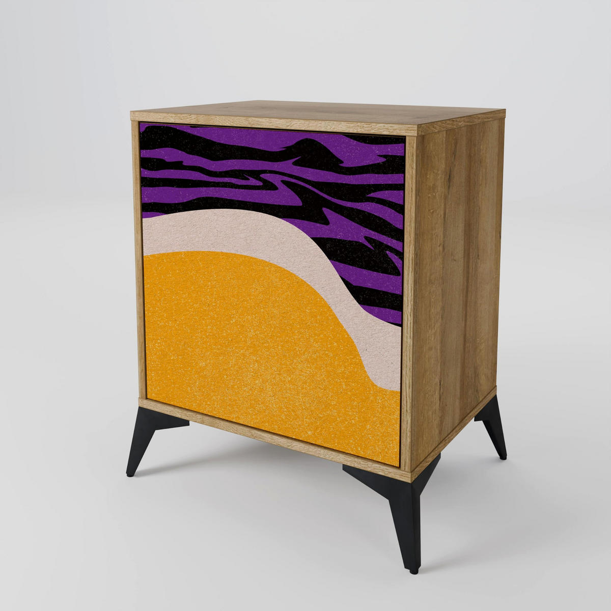 SIDEBOARD INDEPENDENT BORDER, Eichefarben, 57,5x42x57,5 cm, Ohne Füße - Eichefarben/Multicolor, Holzwerkstoff (57.5/57.5/42cm) - SpaceRebels