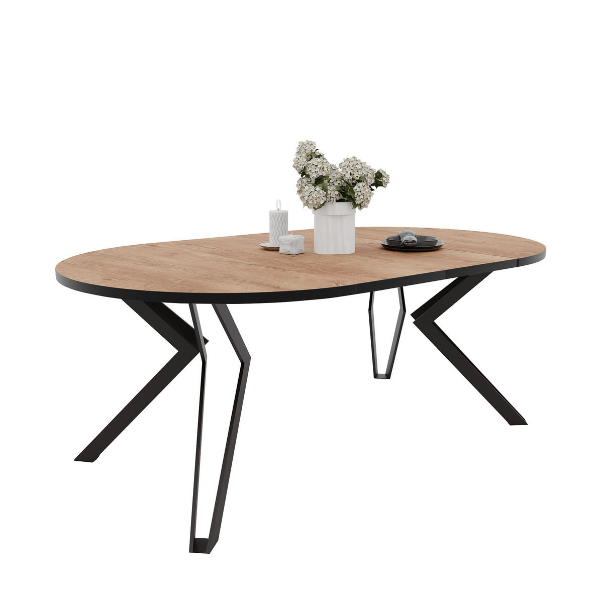 ESSTISCH ausziehbar aus MDF, Braun - Schwarz/Braun, Holzwerkstoff (100/100/76cm) - Idohome